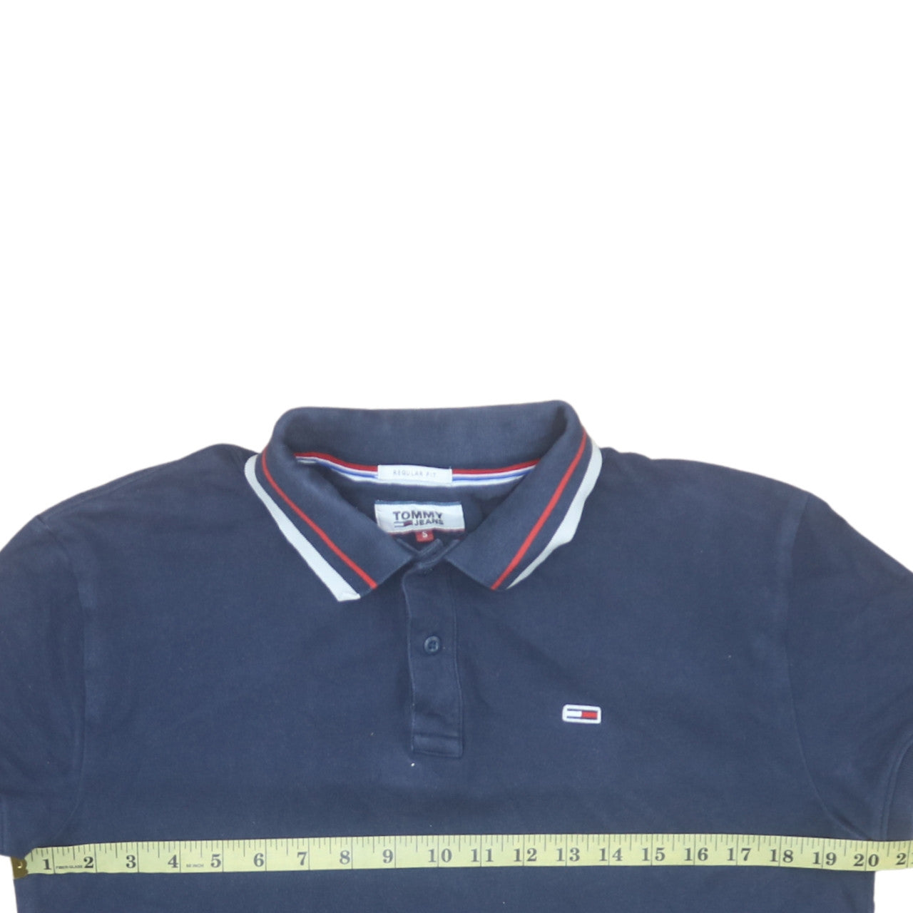 Tommy Jeans Men's Blue Regular Fit Cotton Polo Shirt S