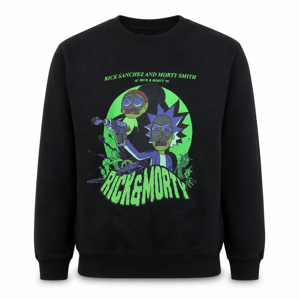 Primark Rick and Morty Men's Black Pullover Sweatshirt Medium