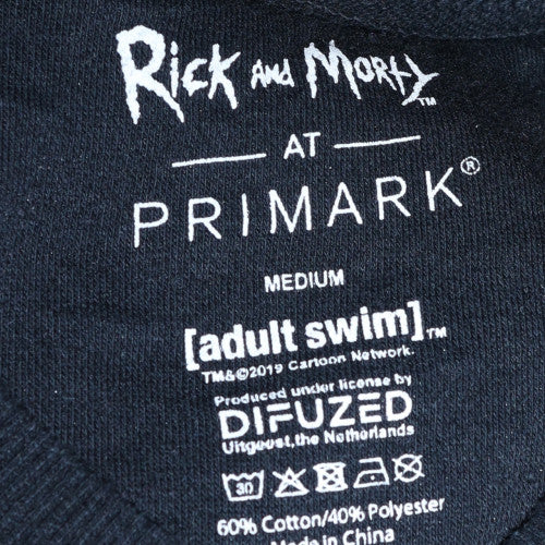 Primark Rick and Morty Men's Black Pullover Sweatshirt Medium