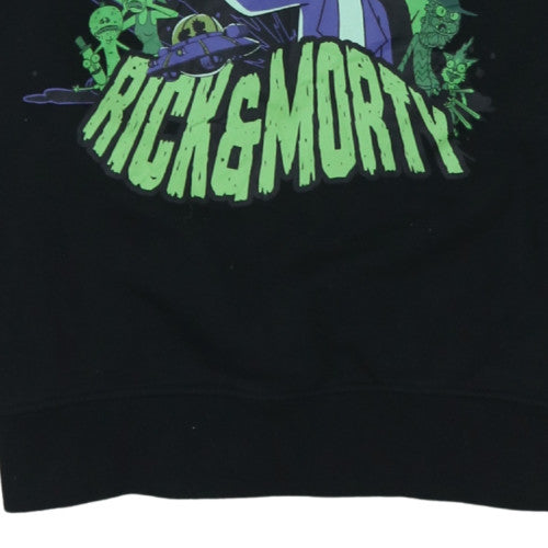 Primark Rick and Morty Men's Black Pullover Sweatshirt Medium