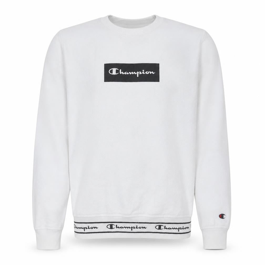 Champion Men's White XS Pullover Sweatshirt Logo Crewneck