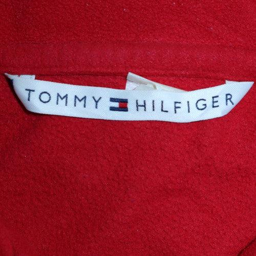 Tommy Hilfiger Men's Red 1/4 Zip Fleece Sweatshirt Size M