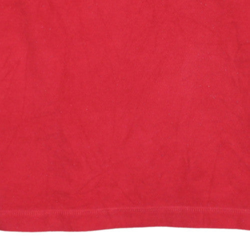 Tommy Hilfiger Men's Red 1/4 Zip Fleece Sweatshirt Size M