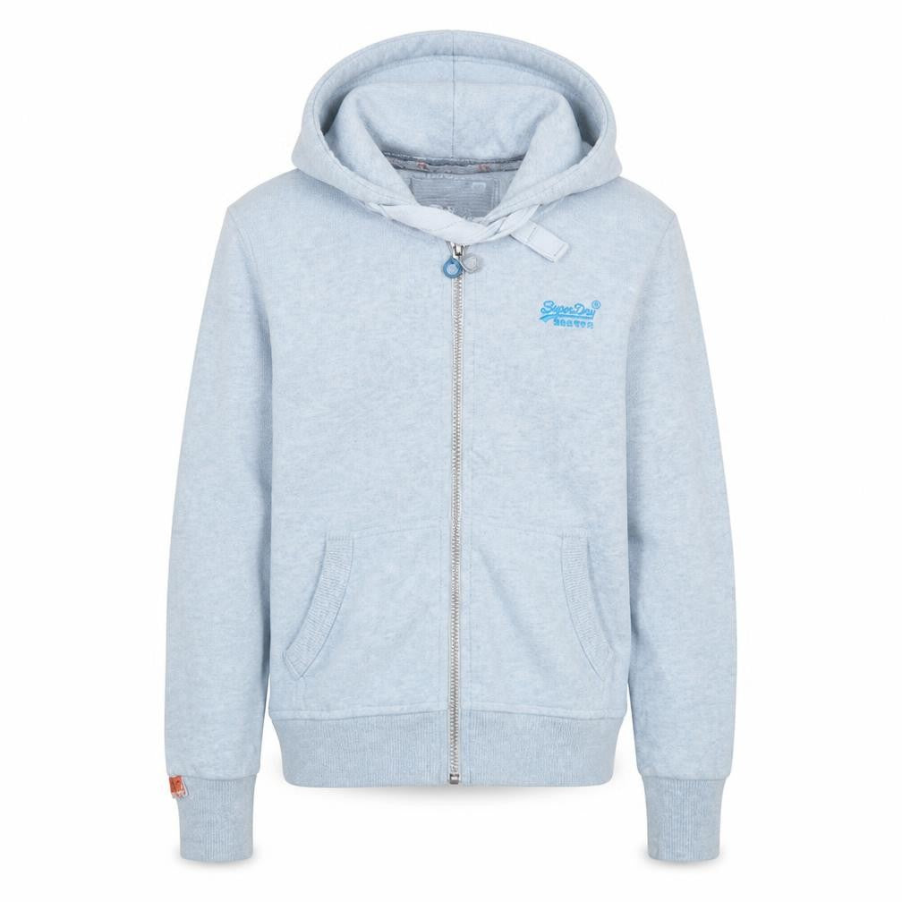 Superdry Men’s Grey Full Zip Hoodie S Fleece Orange Label