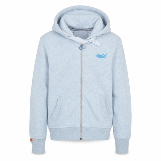 Superdry Men’s Grey Full Zip Hoodie S Fleece Orange Label