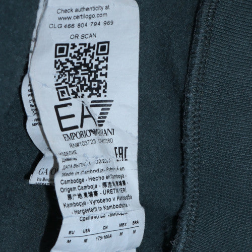 Emporio Armani EA7 Men's Green Pullover Hoodie M Regular Fit
