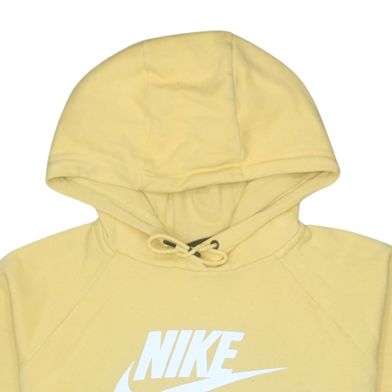 Nike Men’s Yellow Pullover Hoodie Large Fleece Logo Sweatshirt