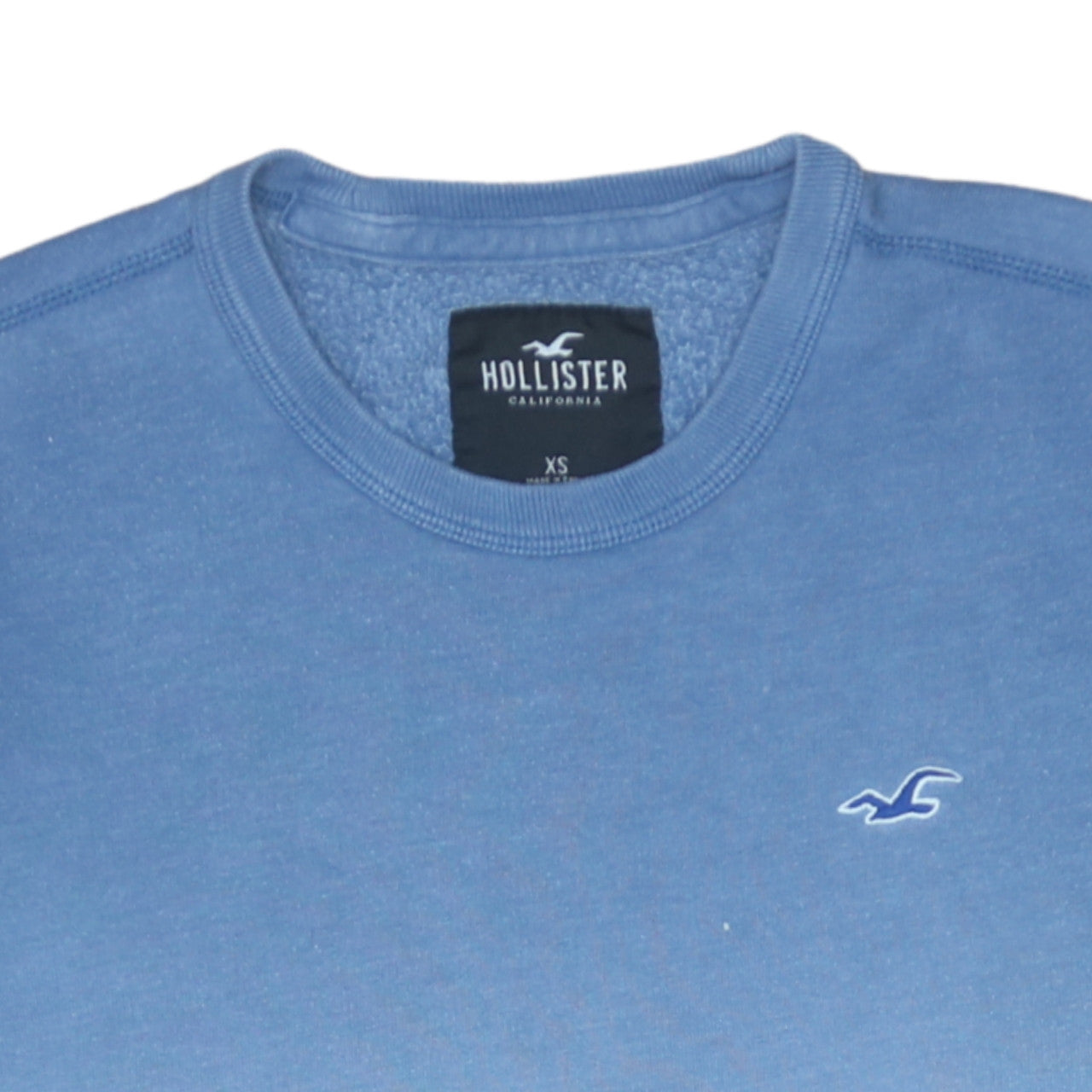 Hollister Men's Blue XS Pullover Crew Neck Fleece Sweatshirt