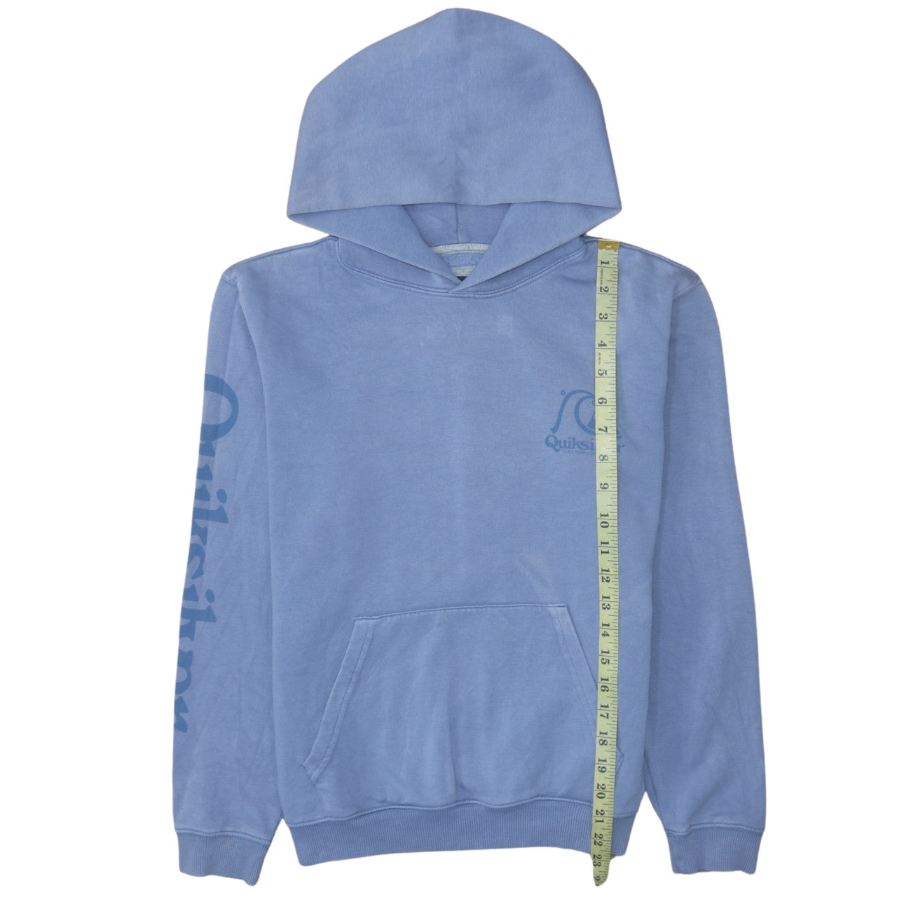 Quiksilver Men's Blue Pullover Hoodie Size L Graphic Logo Surf Style