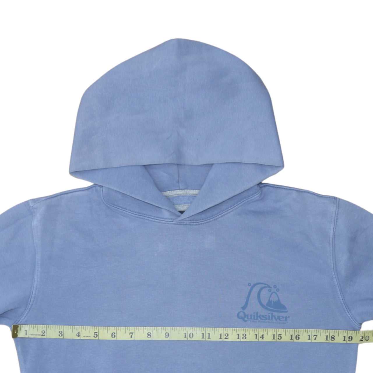 Quiksilver Men's Blue Pullover Hoodie Size L Graphic Logo Surf Style
