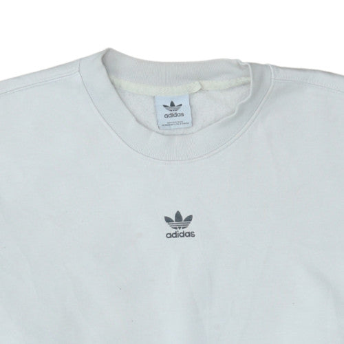 adidas Men's White Crew Neck Pullover Sweatshirt M