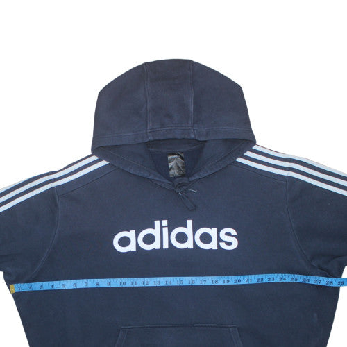 Adidas Mens Blue 2XL Pullover Hoodie Fleece Logo Sweatshirt