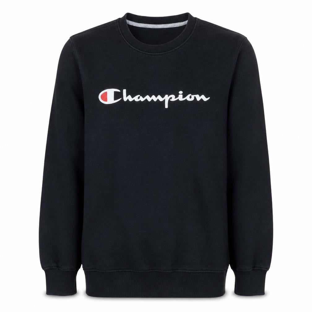 Champion Men's Black Small Pullover Crew Neck Logo Sweatshirt