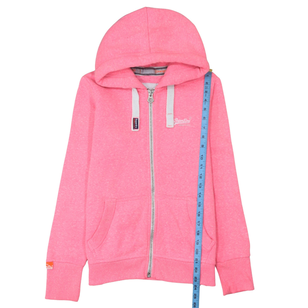 Superdry Women Pink Full Zip Hoodie Size M Hooded Sweatshirt