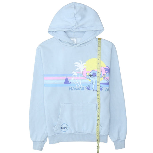 Disney Womens Blue Stitch Hawaii Pullover Hoodie Size S
