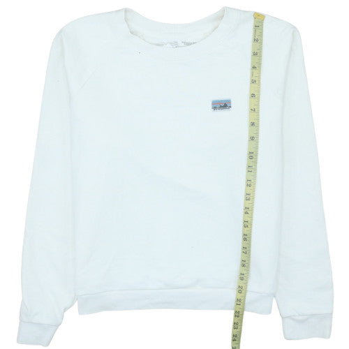 Patagonia Men's White Organic Cotton Crew Neck Sweatshirt M