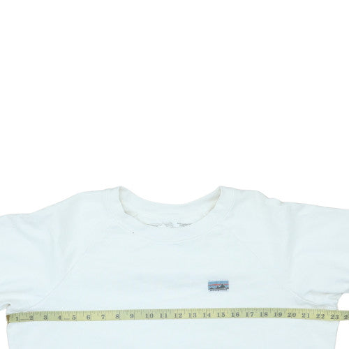 Patagonia Men's White Organic Cotton Crew Neck Sweatshirt M