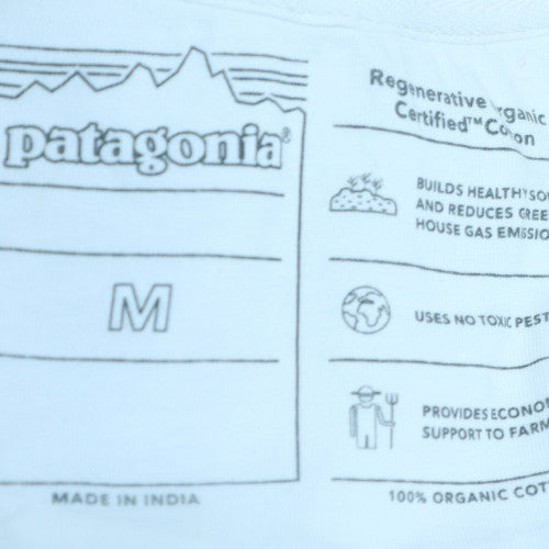 Patagonia Men's White Organic Cotton Crew Neck Sweatshirt M