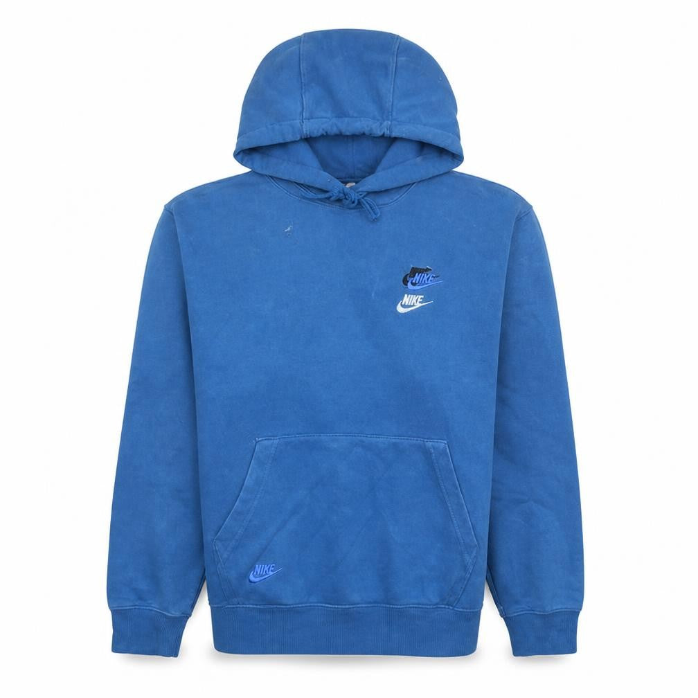 Nike Men's Blue Pullover Hoodie M Logo Fleece Sweatshirt