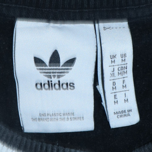 Adidas Mens Black Crew Neck Sweatshirt M Classic Logo Pullover