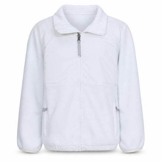 The North Face Girls White Fleece Full Zip Jacket Size L