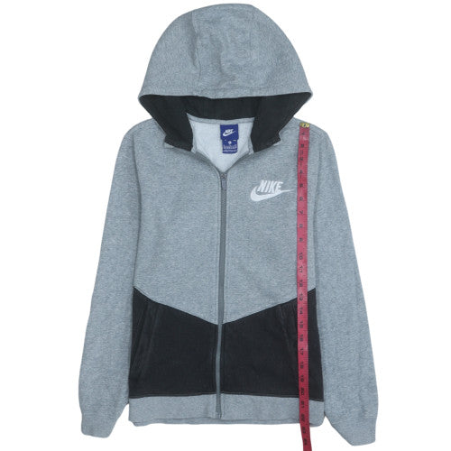 Nike Boys Grey Colourblock Full Zip Fleece Hoodie XL 13-15 Years