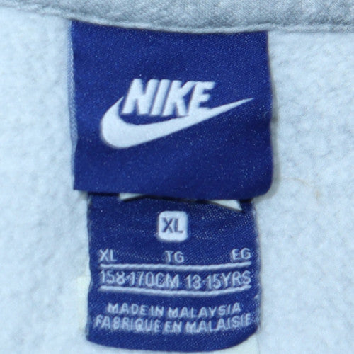 Nike Boys Grey Colourblock Full Zip Fleece Hoodie XL 13-15 Years