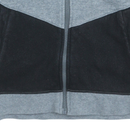 Nike Boys Grey Colourblock Full Zip Fleece Hoodie XL 13-15 Years