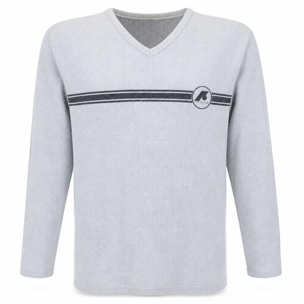 Lee Cooper Men's Grey V-Neck Knit Pullover Sweatshirt L