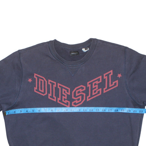 Diesel Mens Blue Cotton Crew Neck Pullover Sweatshirt L