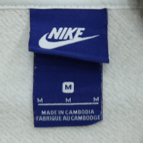 Nike Men's White Pullover Hoodie M Logo Fleece Sportswear
