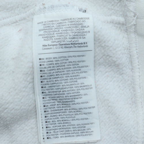 Nike Men's White Pullover Hoodie M Logo Fleece Sportswear