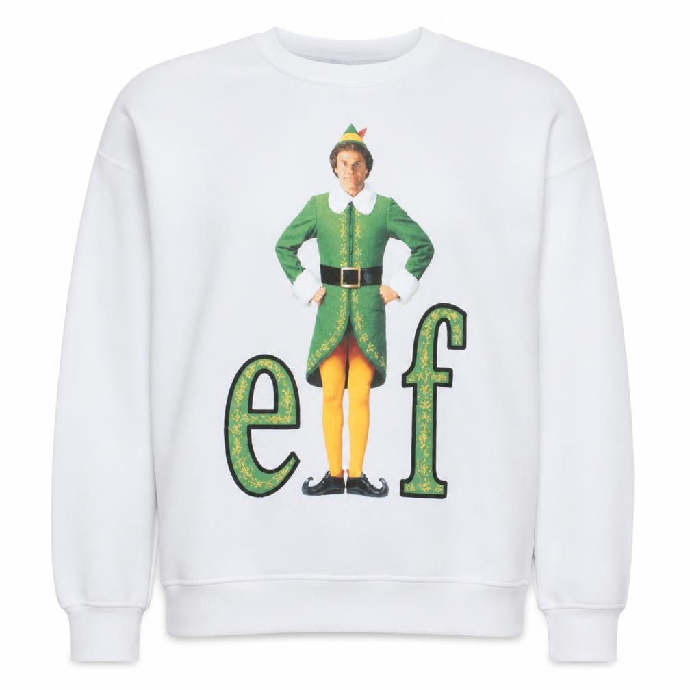 Primark Women’s White Elf Christmas Sweatshirt L Crew Neck Pullover