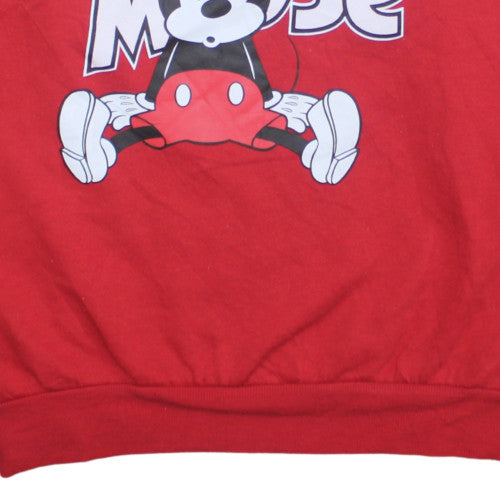 Disney Women's Red Mickey Mouse Pullover Sweatshirt XL