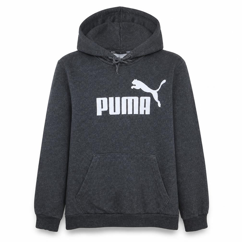 Puma Men's Grey Pullover Hoodie Size S Fleece Graphic Sweatshirt