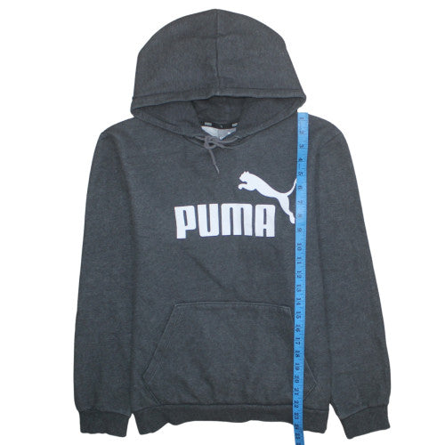 Puma Men's Grey Pullover Hoodie Size S Fleece Graphic Sweatshirt