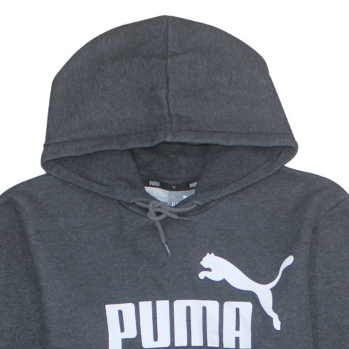 Puma Men's Grey Pullover Hoodie Size S Fleece Graphic Sweatshirt