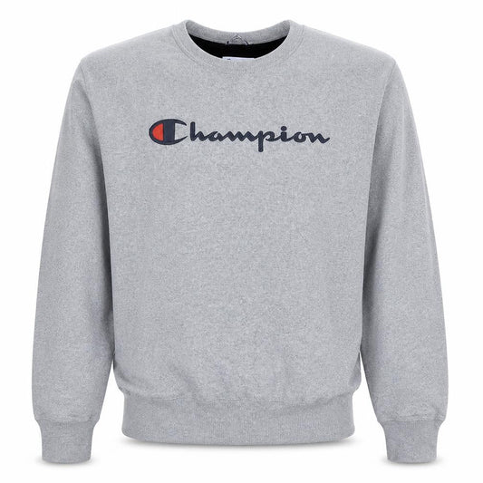 Champion Mens Grey Crew Neck Fleece Sweatshirt Size S Classic Fit