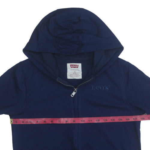 Levi's Boys Blue Full Zip Hoodie Size 14 Years Cotton Blend Logo Sweatshirt
