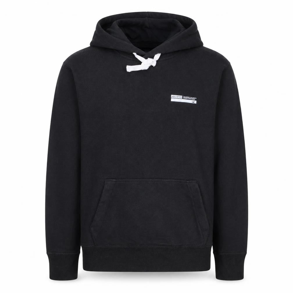 Hollister Men’s Black Pullover Hoodie XS Logo Graphic Print Fleece