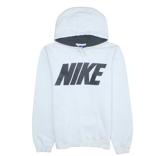 Nike Men's White Pullover Hoodie Small Graphic Logo Fleece
