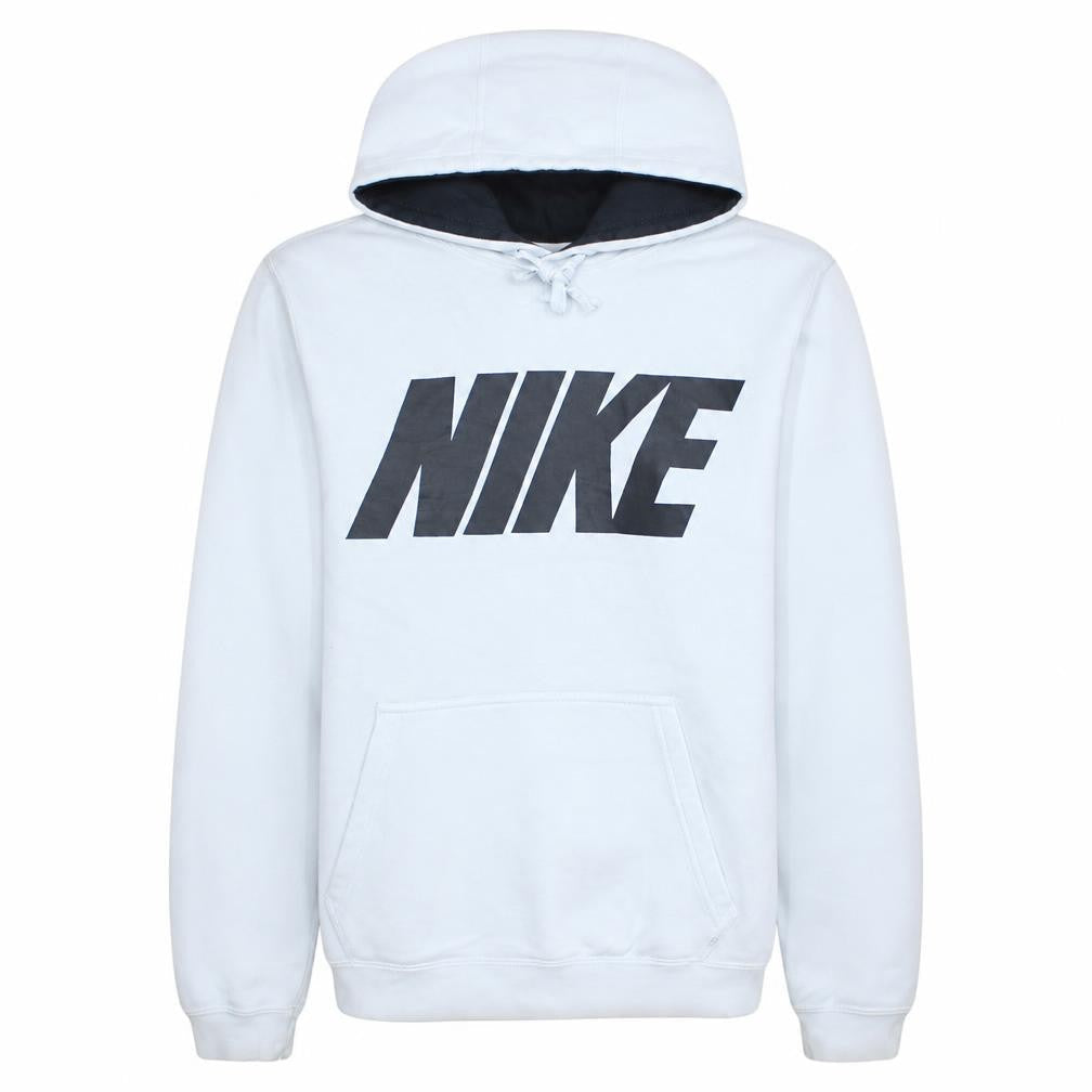 Nike Men's White Pullover Hoodie Small Graphic Logo Fleece