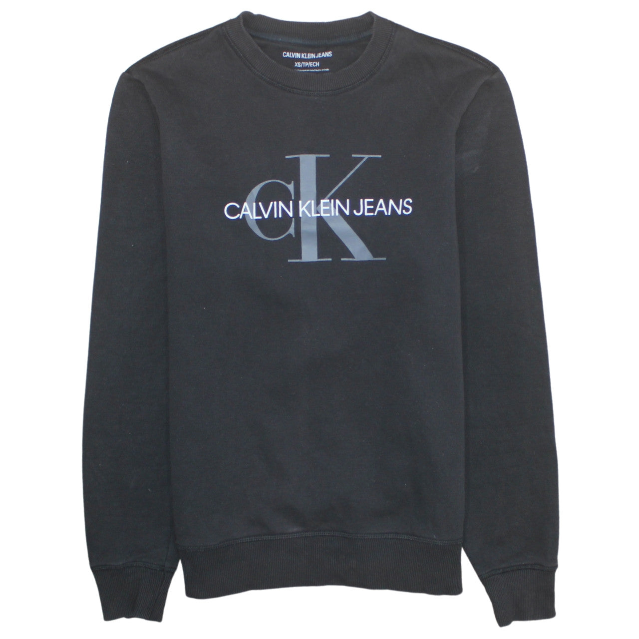 Calvin Klein Jeans Men's Black XS Crew Neck Pullover Sweatshirt