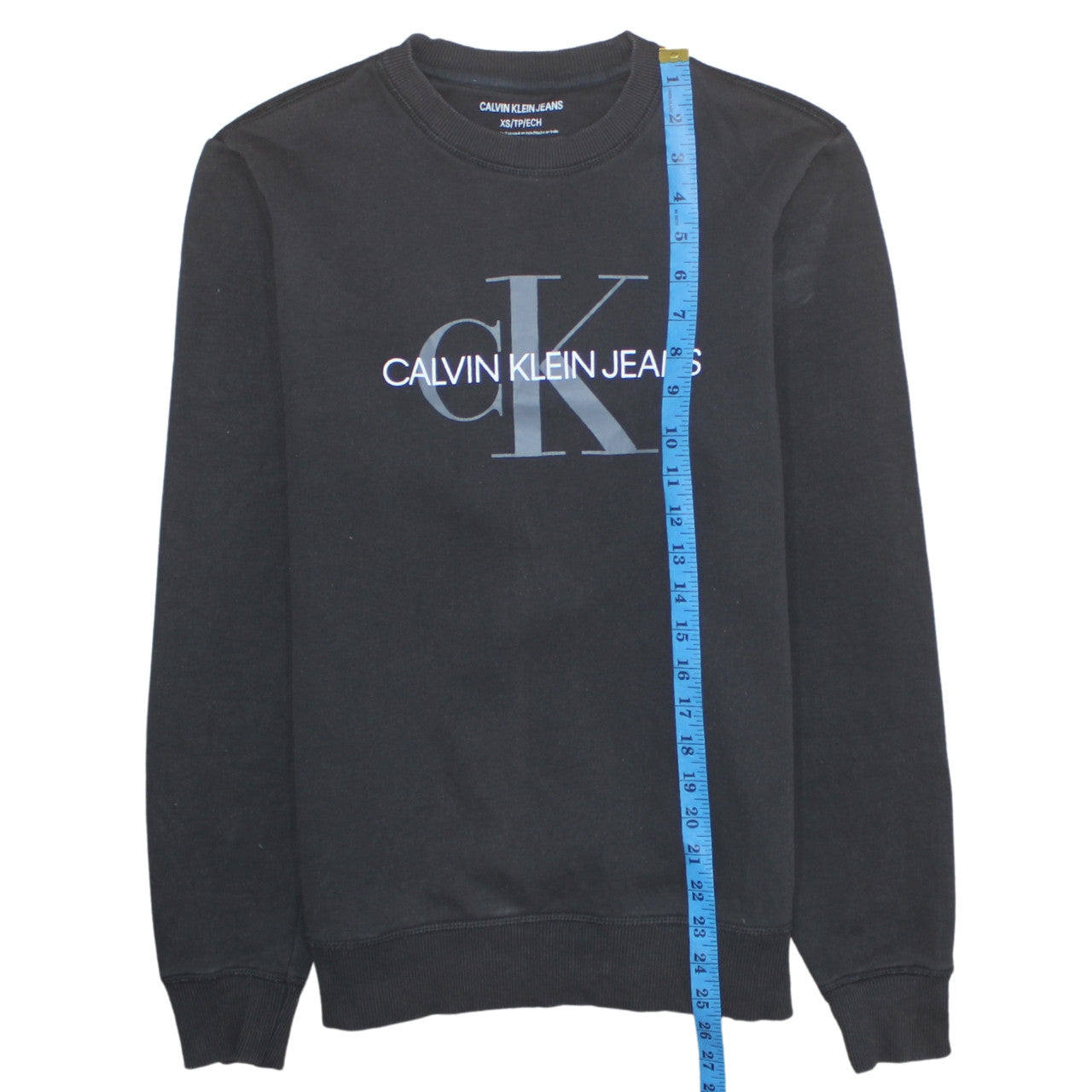 Calvin Klein Jeans Men's Black XS Crew Neck Pullover Sweatshirt