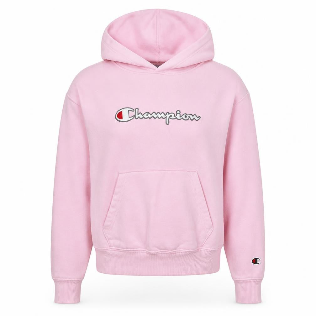 Champion Women Pink Small Pullover Hoodie Logo Graphic Cotton
