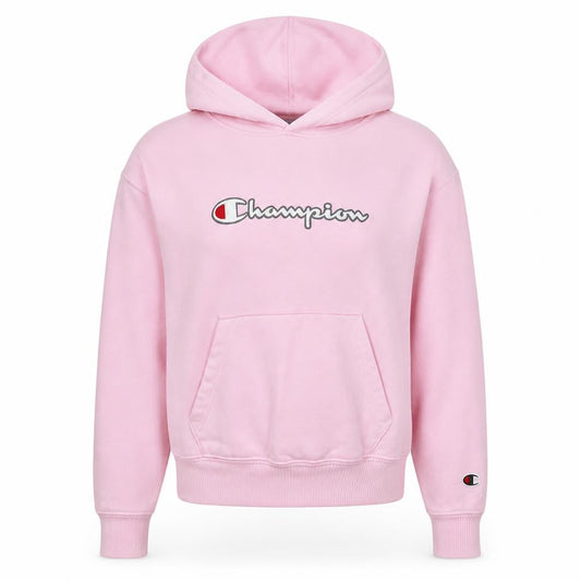 Champion Women Pink Small Pullover Hoodie Logo Graphic Cotton