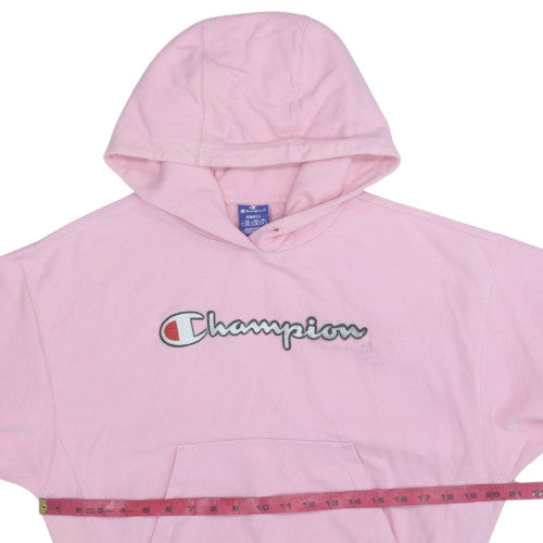 Champion Women Pink Small Pullover Hoodie Logo Graphic Cotton