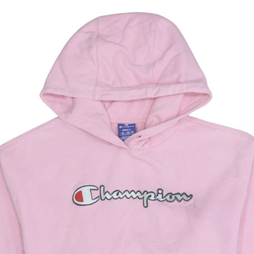 Champion Women Pink Small Pullover Hoodie Logo Graphic Cotton