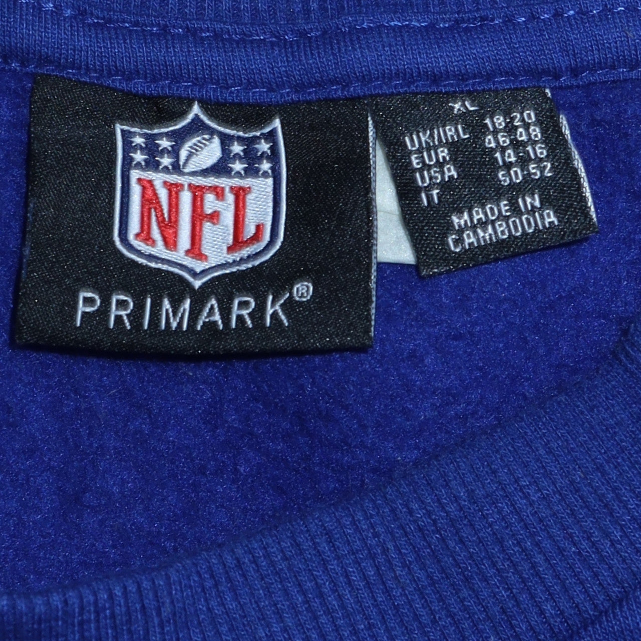 Primark NFL Women Blue XL Pullover Sweatshirt New York Giants