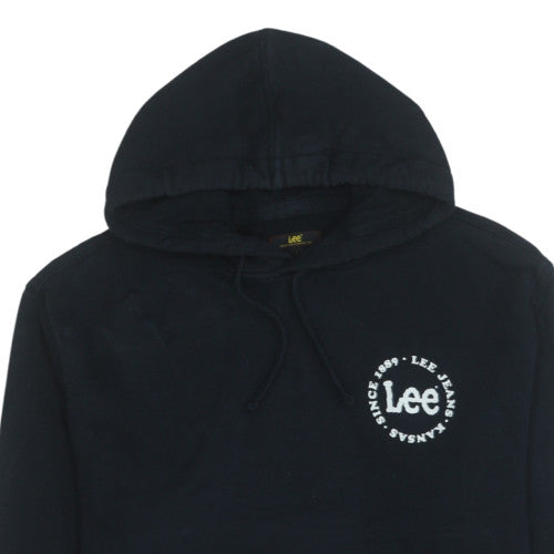 Lee Men's Black Pullover Hoodie L Classic Logo Cotton Sweatshirt
